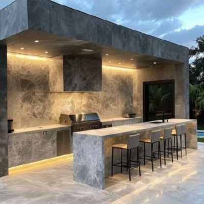 Modern Pergola and Outdoor Kitchen